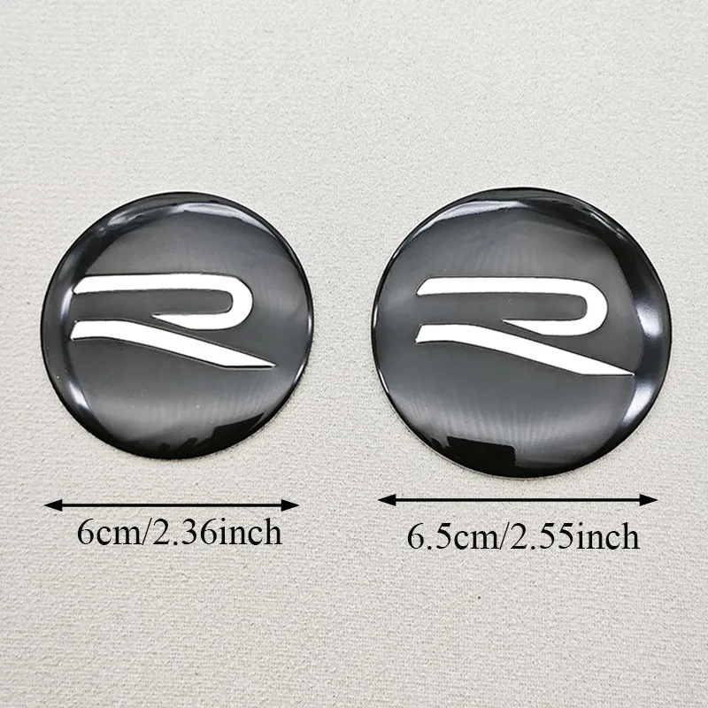 4 قطعة غطاء مركز عجلة السيارة محور قبعات شعار R شارة ملصق ل Volkswagen VW جولف ساجيتار باسات بيتل توران أطلس T-Roc