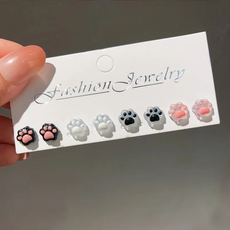 Colorful Mini Cat Paw Earrings, Strong Magnetic Clips for No Piercing, Lightweight Comfort Jewelry Wholesale