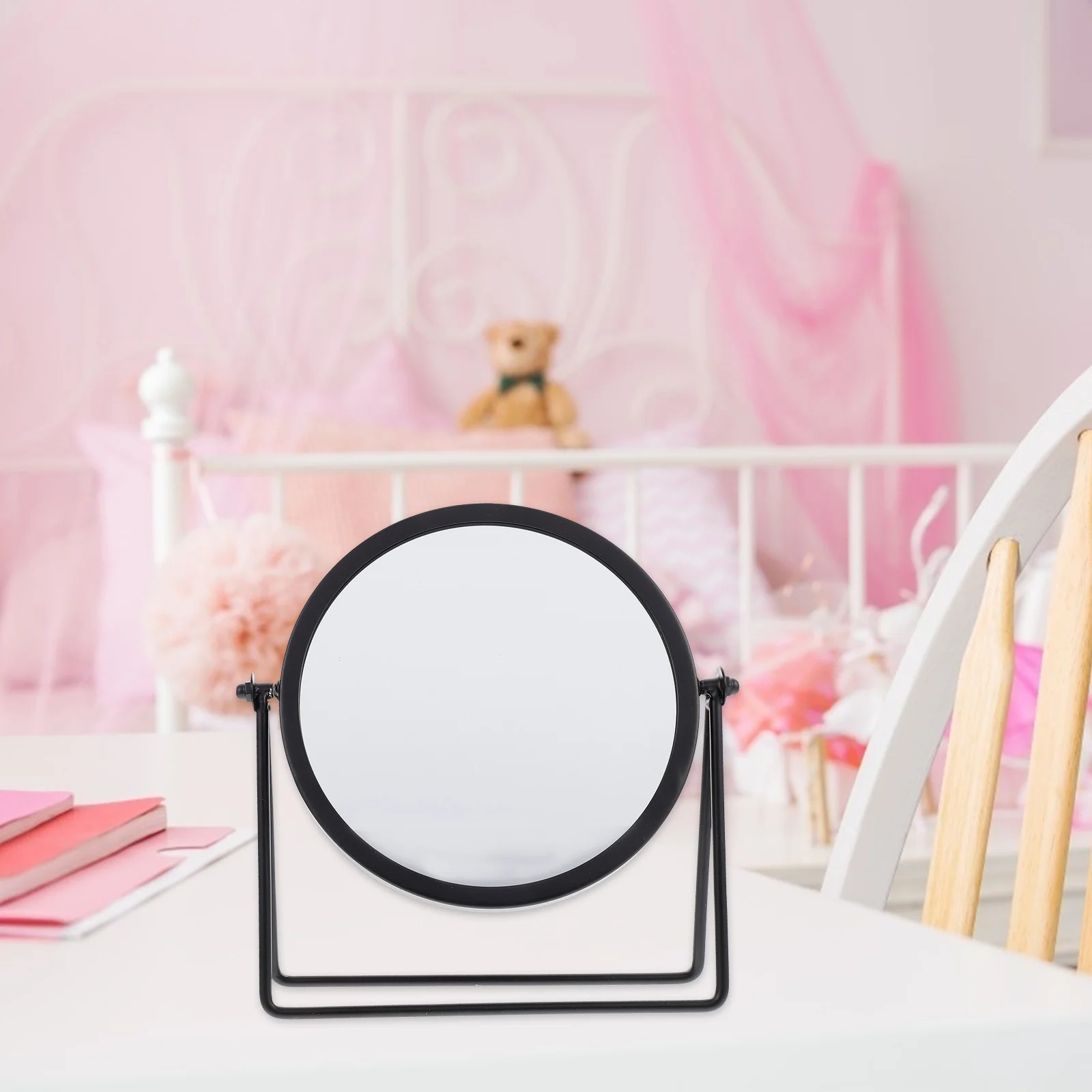 مرآة زينة دائرية دوارة لتطبيق مكياج سطح المكتب على سطح الطاولة، عرض تفاصيل الوجه، تصميم أنيق ونحيف لغرفة نوم هدية للنساء #3
