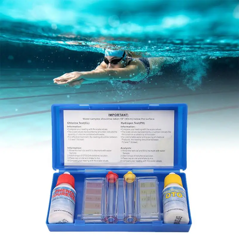 Chlorine PH Test Kit Pool Spa Test Kit For Hot Tub Swimming Pool Spa PH Chlorine Tester Water Quality Testing Kit Swimming Pool