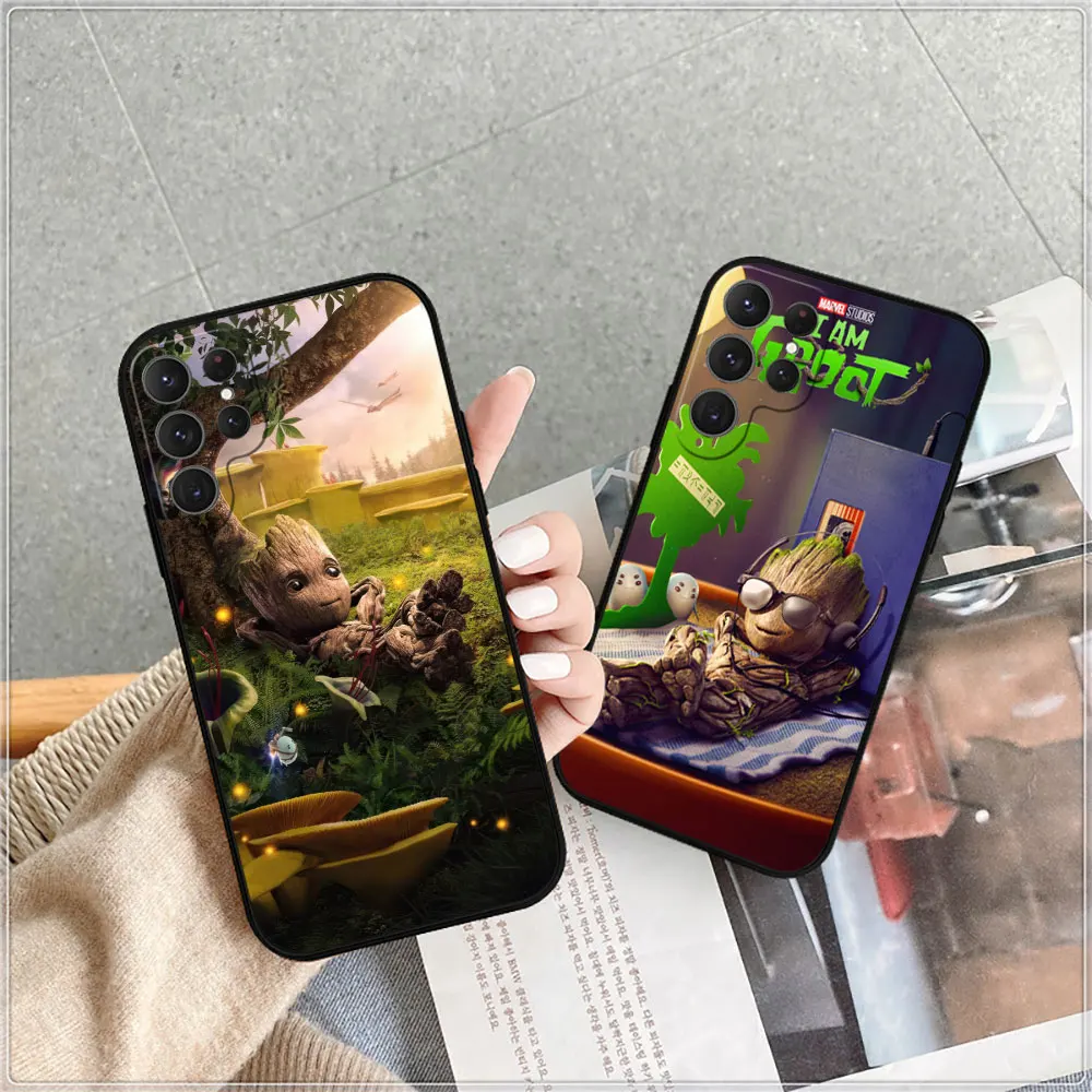 Marvel Cute Baby Yoda Groot Phone Case For Samsung Galaxy S24 Case S22 S21 S20 S23 Ultra Fe S10 S9 S8 S24 Plus 5G Silicone Cover