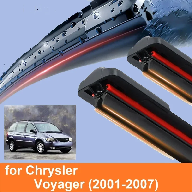 

Car Windshield Wiper Blades for Chrysler Voyager Double Rubber Frameless Bracketless WipersSoft Accessories 2005 2006 2007