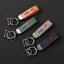 High-Grade Leather Car KeyChain 360 Degree Rotating Horseshoe Key Rings For TVS Car KeyChain Car Accessories