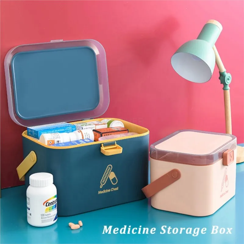 Multi-functional Emergency Pills Case Chest First Aid Kit Container Portable Household Plastic Medicine Organizer Storage Box