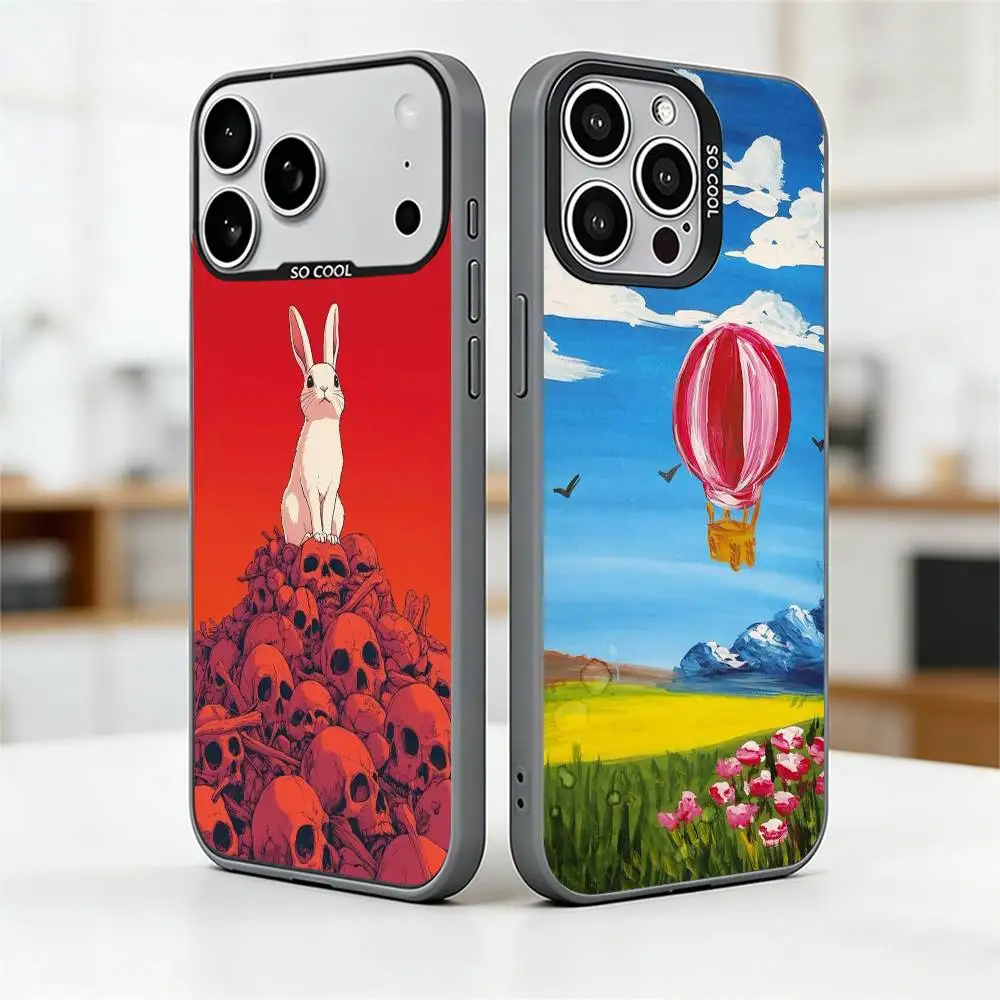 

Retro Streetwear Aesthetic Phone Case For iPhone 17,16,15,14,13,12,11 Plus,Pro Max,XS,Colored Silver Plated Inside Cover