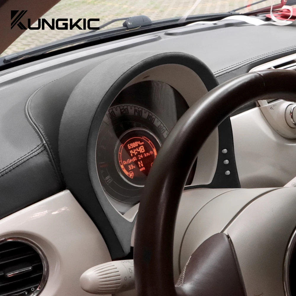 Italian Top Suede Speedometer Sticker For Fiat 500 2008 2009 2010 2011 2012 2013 2014 2015 2016-2019 2020 2021 2022 2023 2024