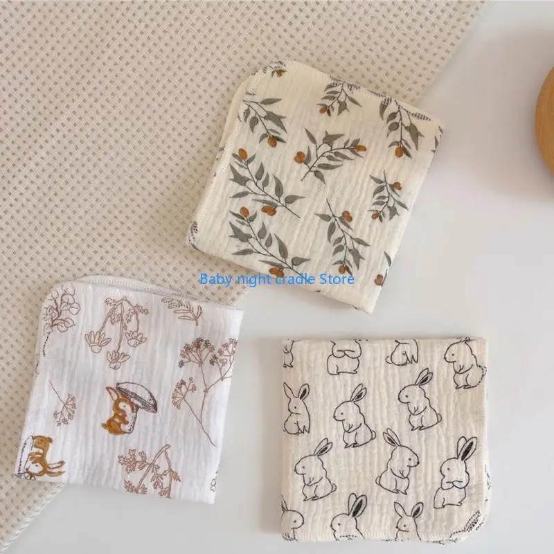 

J2FF Baby Washcloths Breathable & Absorbent Baby Drool Bibs 4-layer Face Towel Square