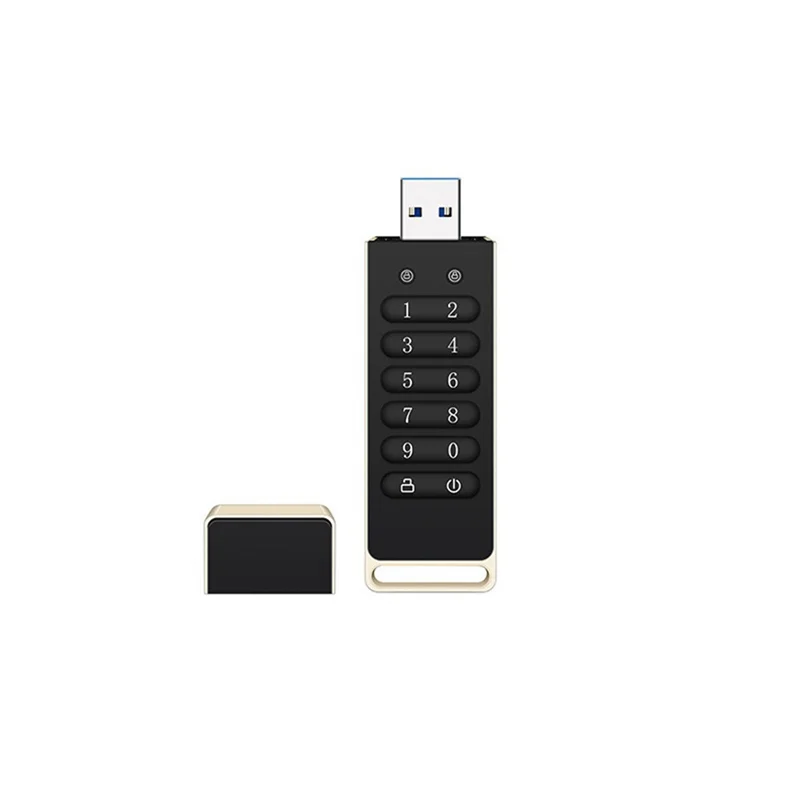 Secure USB Drive, 32GB Encrypted USB Flash Drive Hardware Password Memory Stick with Keypad USB 3.0 Disk Flash Black