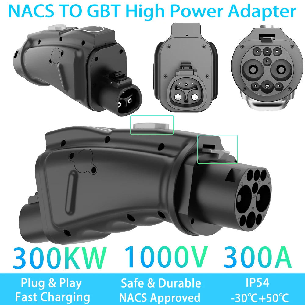

Unirise NACS to GBT Adapter for Tesla Supercharger Charging Stations 1000V 300kw Fast converter GB/T Electric vehicle charger