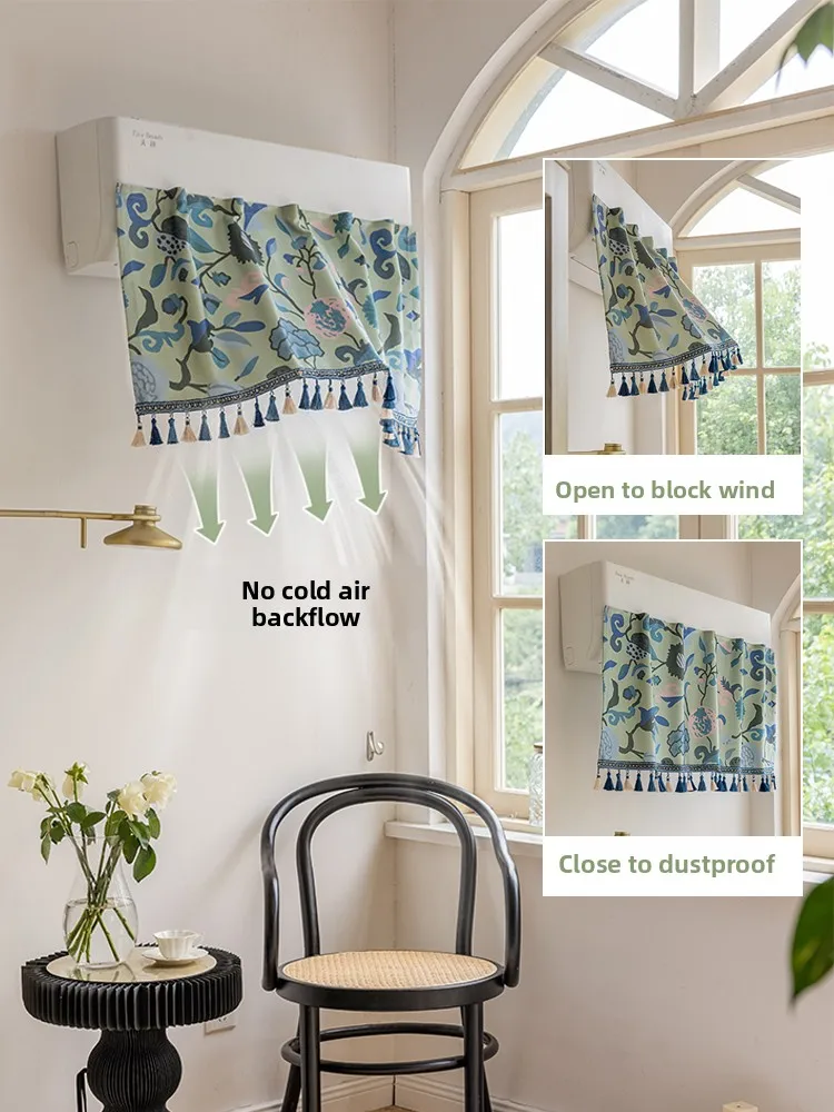 Wall-Mounted Air Conditioner Windshield Curtain Windproof Magic Stick No-Punching Required Universal Fit for Brand