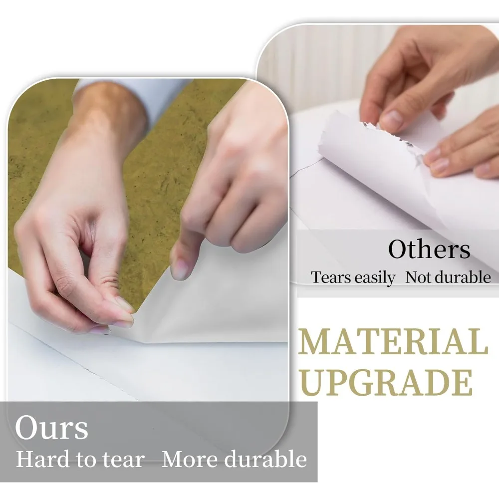 ورق جدران قابل للتقشير واللصق من رقائق الذهب العتيقة - فينيل غير لامع مقاوم للماء ثلاثي الأبعاد لمظهر الخرسانة العتيقة