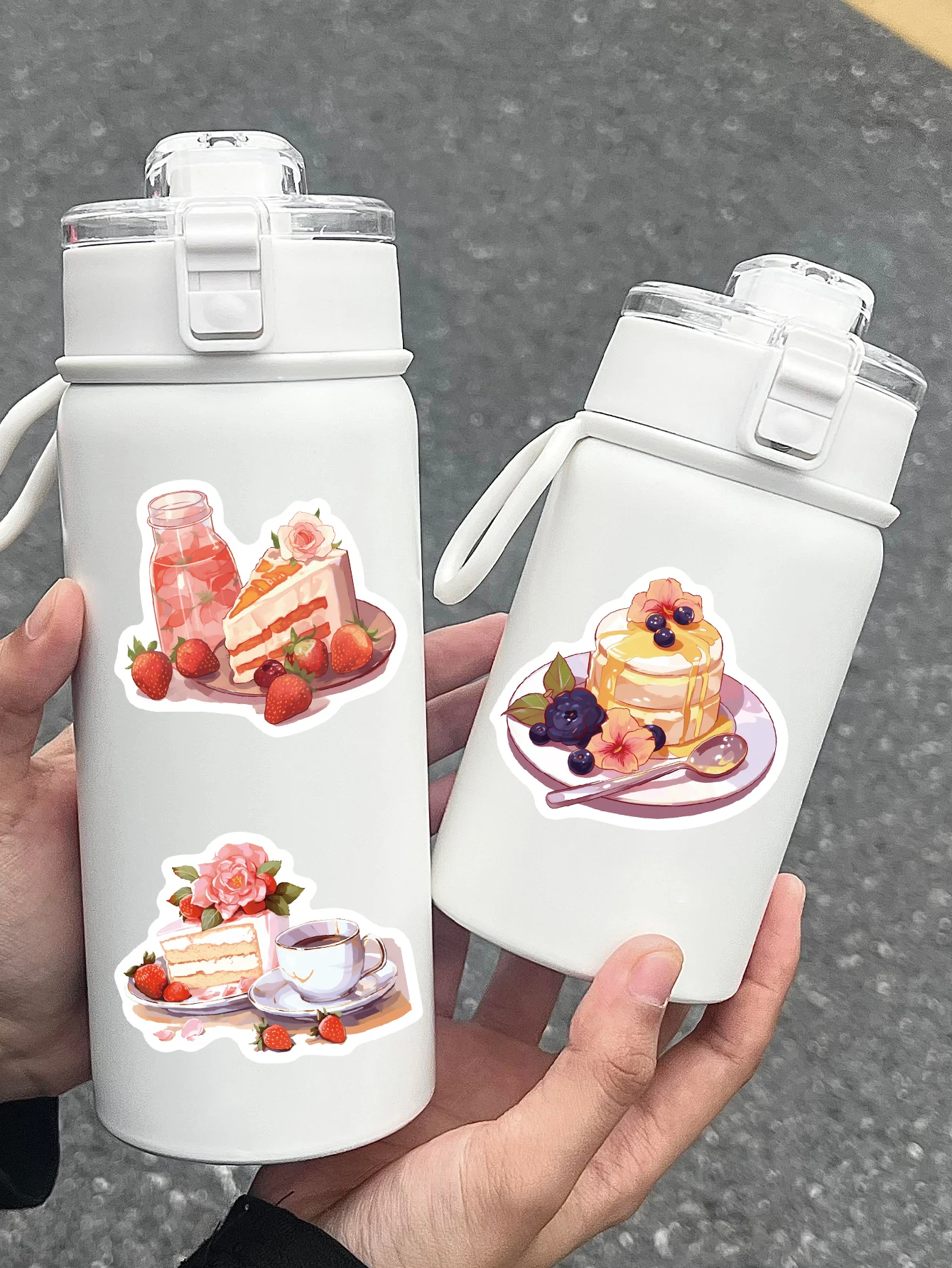 Tarde Chá Bolo Adesivos Estéticos, Decalques Kawaii, Papelaria Telefone, Etiqueta Brinquedos para Criança, Laptop, Notebook, INS Estilo, Bonito, 50 Pcs