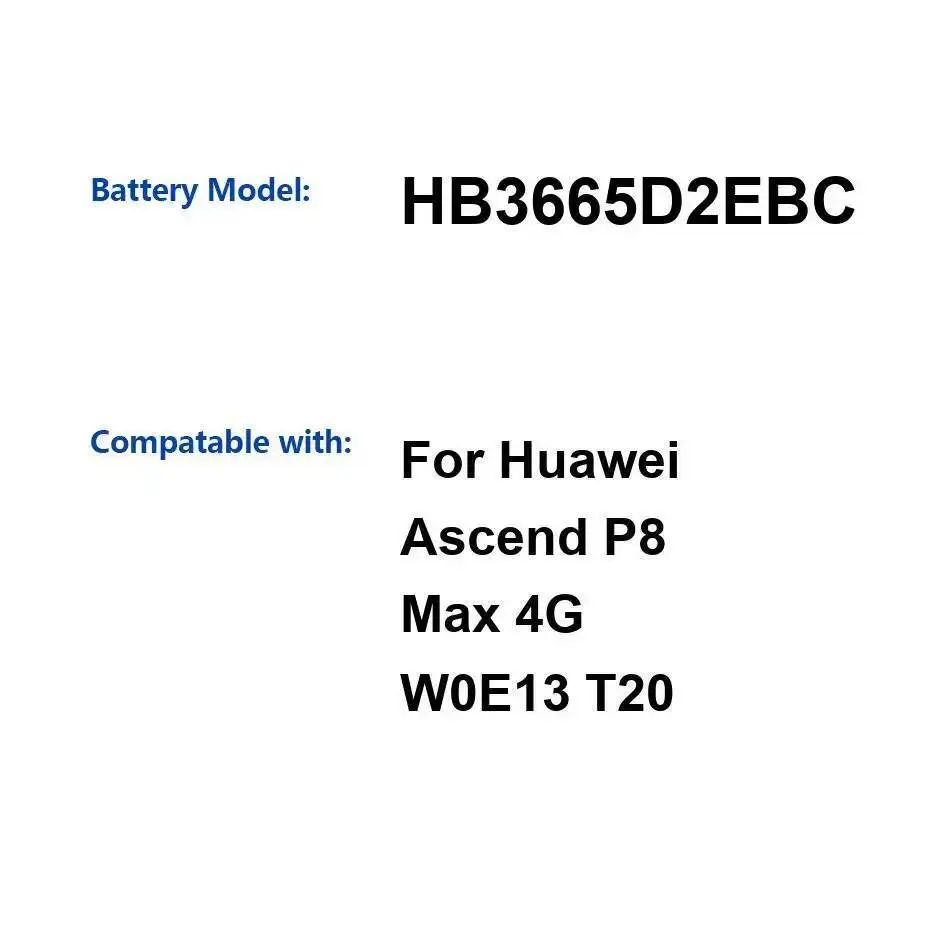 

4230 мАч экологически чистый аккумулятор для мобильного телефона HB3665D2EBC для Huawei Ascend P8 Max 4G W0E13 T20