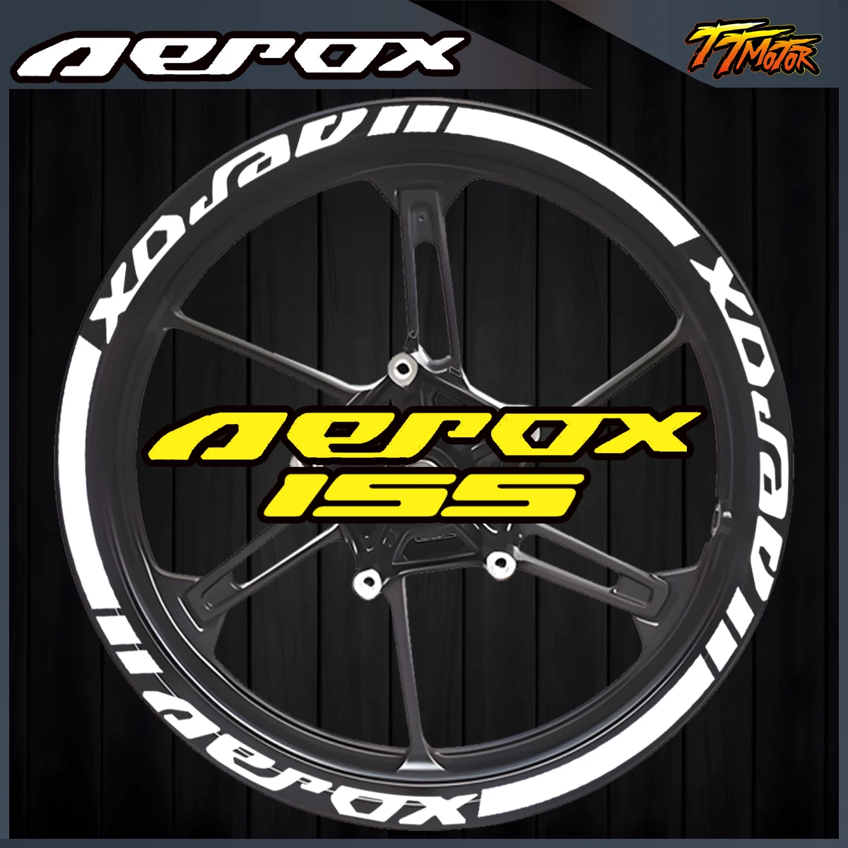

For Yamaha Aerox155 Aerox V1 V2 155 Motorcycle 14'' Wheel Hub Reflective Stickers Accessories Scooter Rim Stripe Tape Decal
