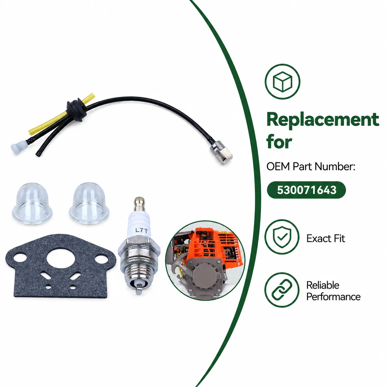Fuel Line Grommet Primer Bulb Gasket Kit w/ Spark Plug For Echo HCA-260 PE-260 SHC-260 SRM-260 Trimmer Repair Parts Tune Up Kit