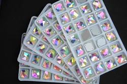 All Sizes Cosmic Shape Sew On Stones Crystal Clear AB Flat Back 2 holes11*14mm,13*17,16x21,21*27mm Glass Sewing Crystal Beads