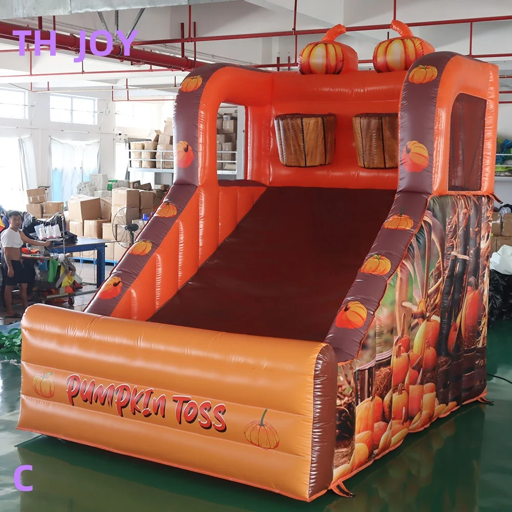 速い航空便による玄関先配送、大人と子供向けのハロウィン用空気注入式パンプキン投げゲーム、バスケットボールフープゲーム