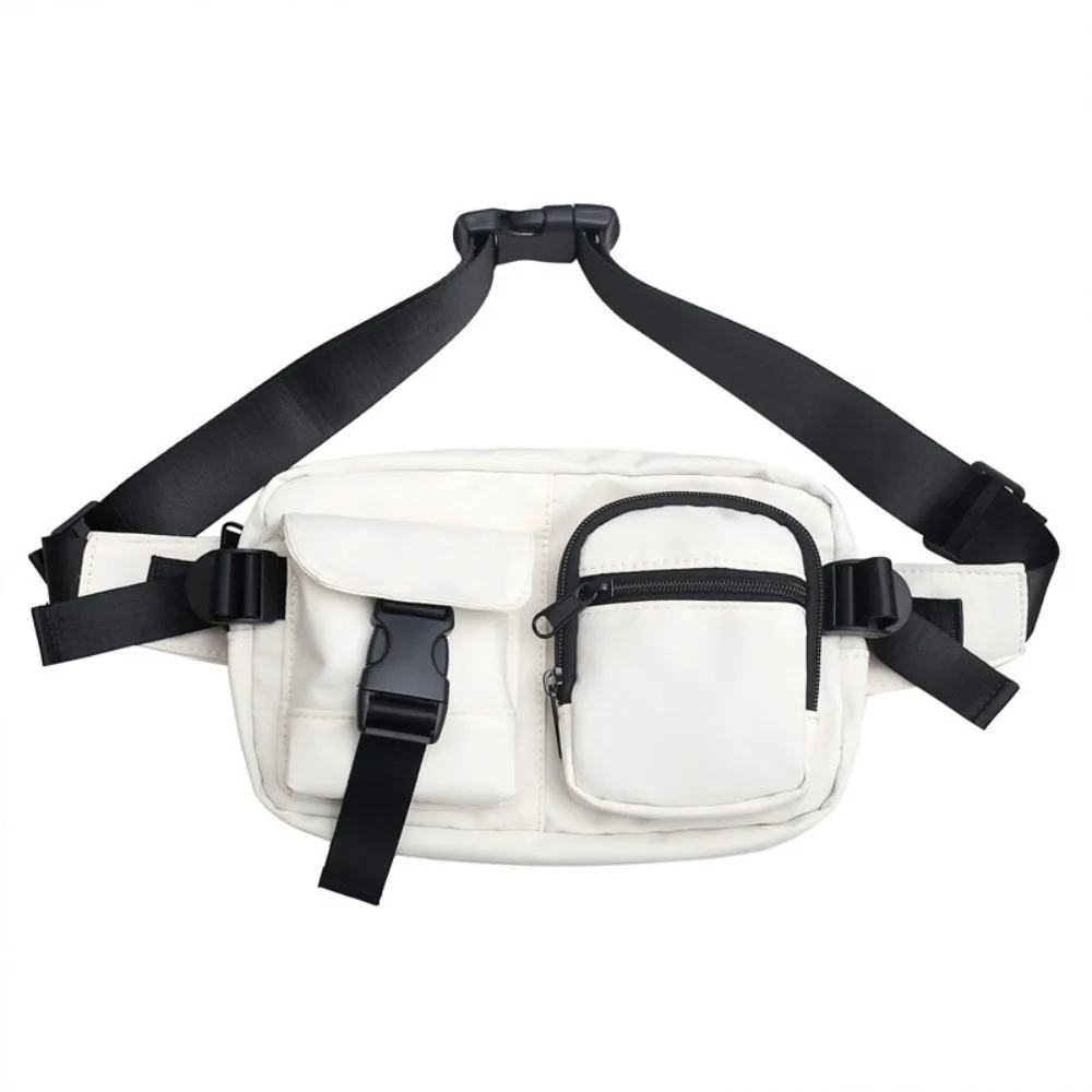 

Simple Pocket Men's Chest Bag Solid Color Zipper Nylon Waist Bag Large Capacity Crossbody Bag Single Shoulder Bag Outdoors
