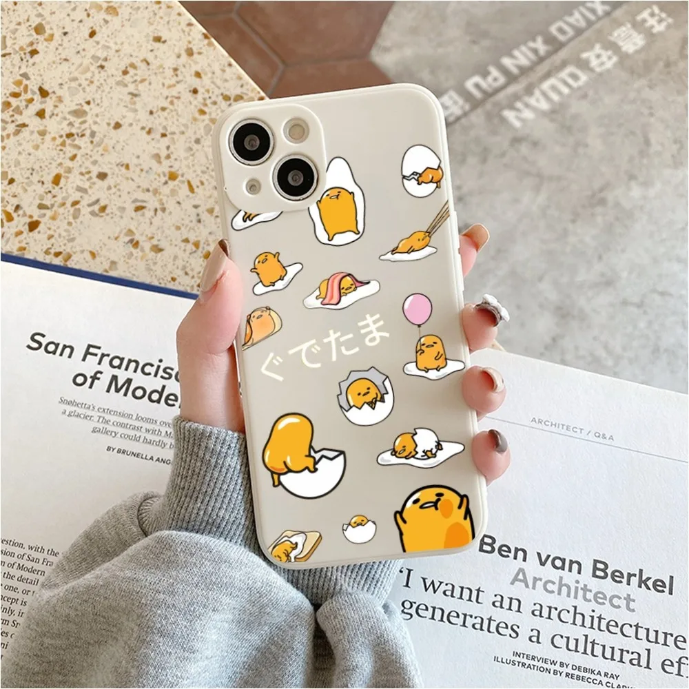 S-Sanrio G-Gudetama Phone Case For Iphone 11 13 14 Pro Max X Xr Xs Max Se2020 12mini White Cover Case