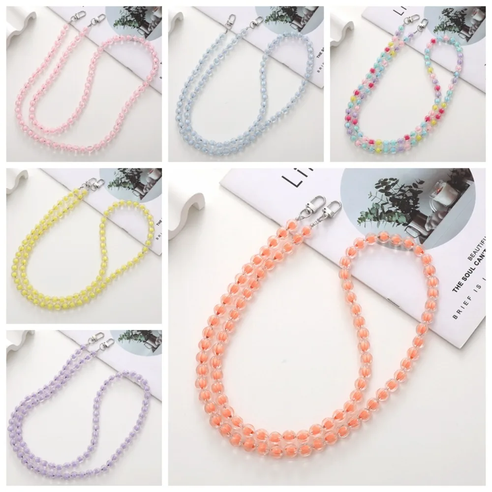 

Anti Loss Candy Color Beaded Crossbody Chain Long-style Colorful Mobile Phone Crossbody Strap Universal Sweet Phone Neck Straps