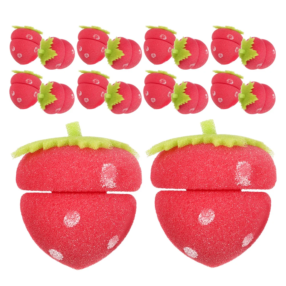 

18 шт. самозавивающиеся щипцы для завивки волос, бигуди для клубники, губки, термостойкие стержни, ролики, клубника