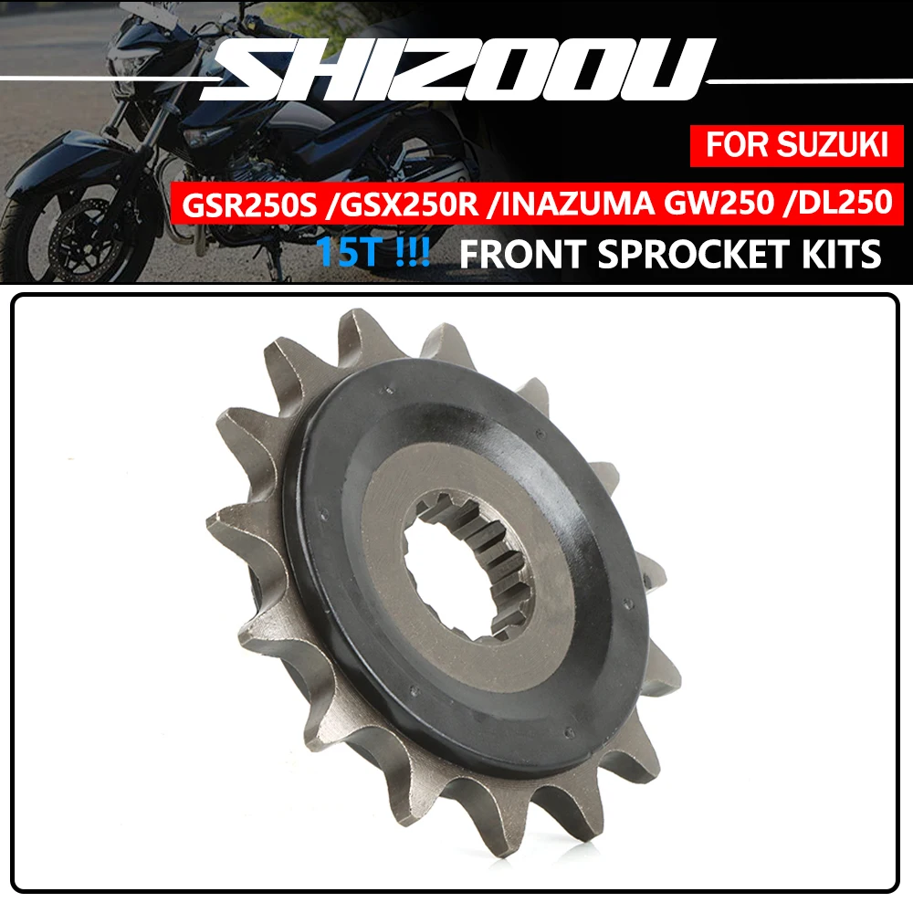 15T leises, langlebiges Motorrad-Vorderradkettenrad, vorderes Schwungrad, Ritzel für Suzuki GW250 GSX250R DL250