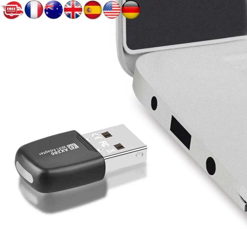 

USB WiFi 6 Adapter Mini USB WiFi Card Adapter Driver Free Wi-Fi Lan Adapter 2.4GHz 286.8Mbps For PC Laptop Windows 7 10 11