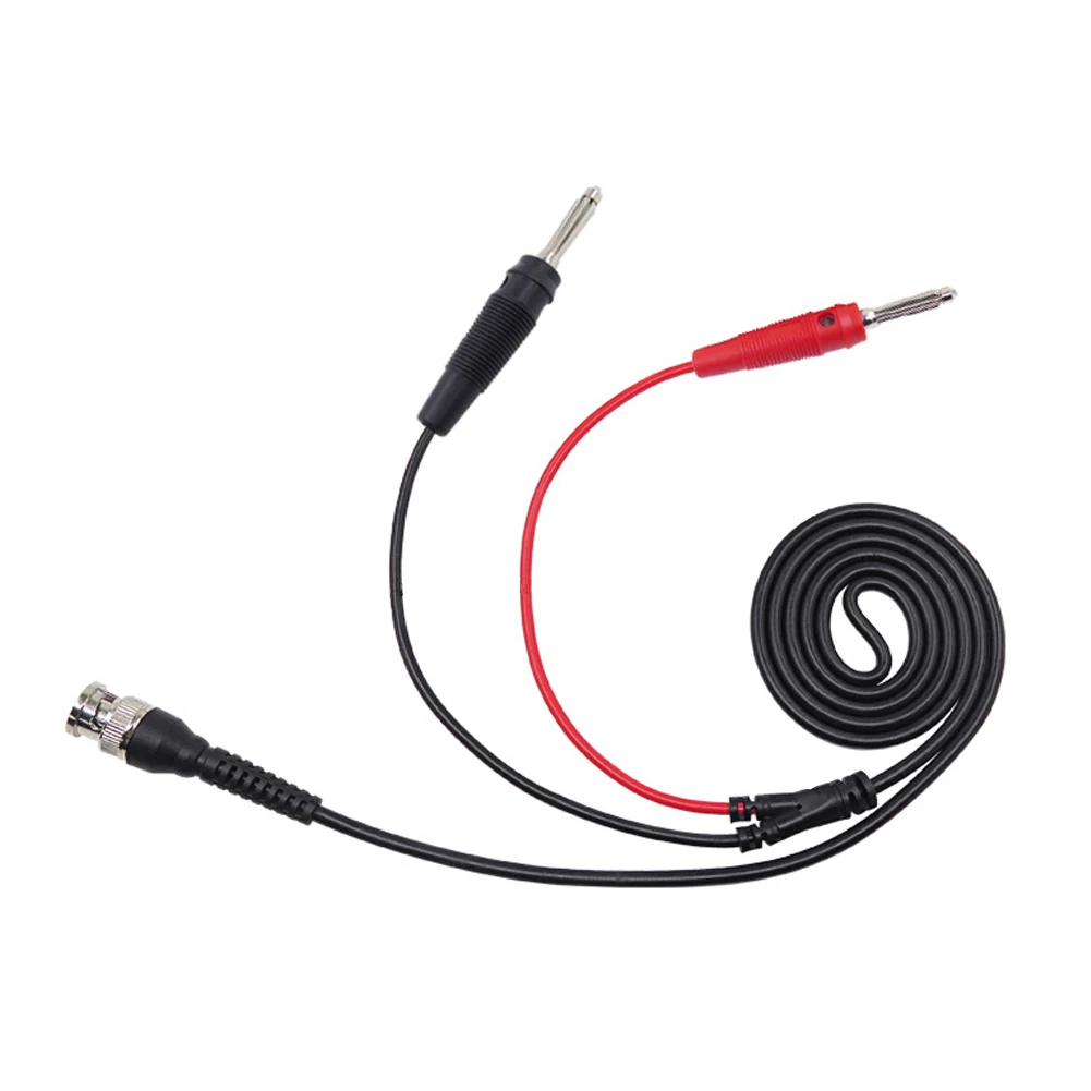 P1008A 120CM BNC To Dual 4MM Stackable Banana Plug Test Lead Probe Cable For Oscilloscope Signal Generator 5A Connect Cable