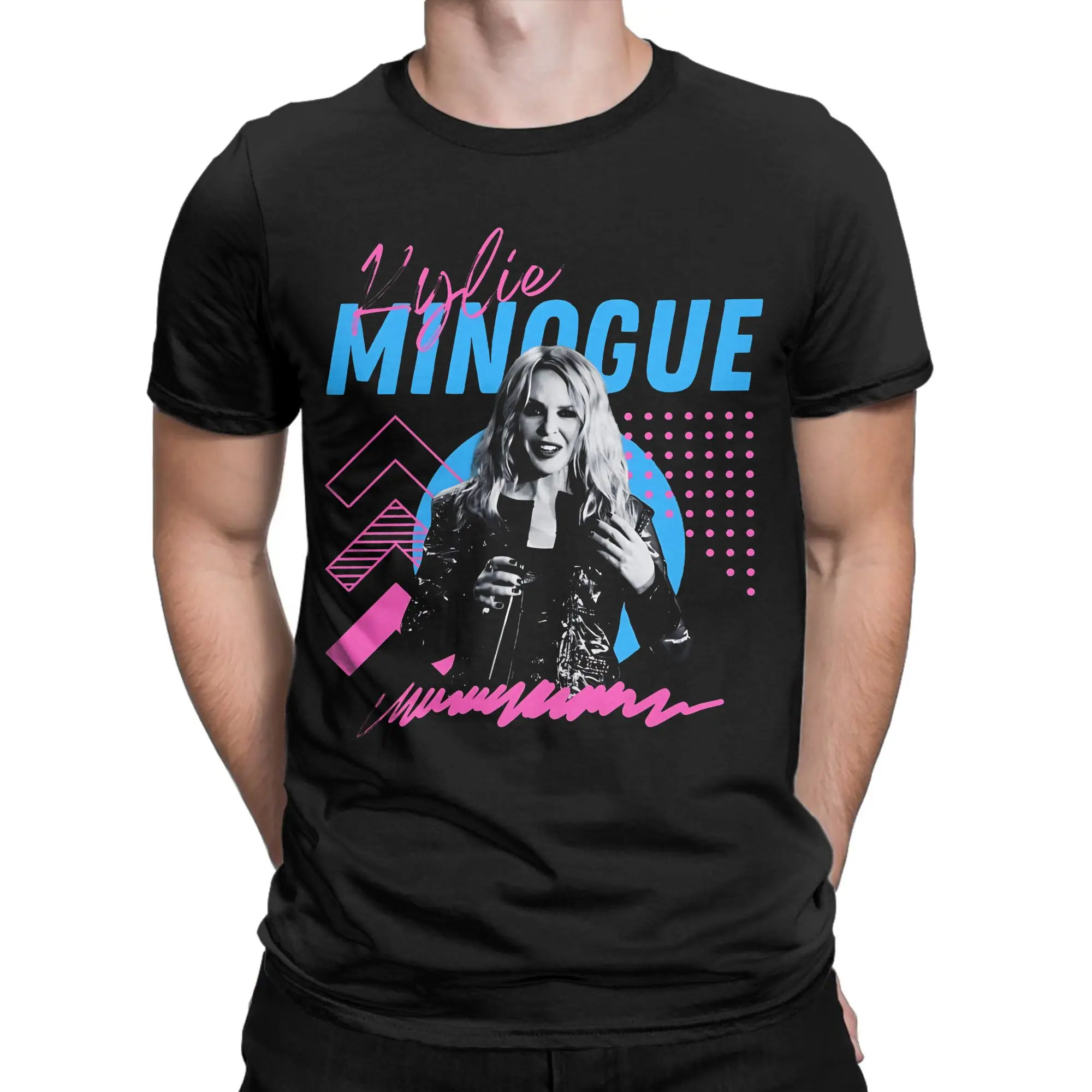 

Ретро футболки мужские хлопковые новые футболки с круглым воротником Kylie Minogue футболки с короткими рукавами летняя одежда