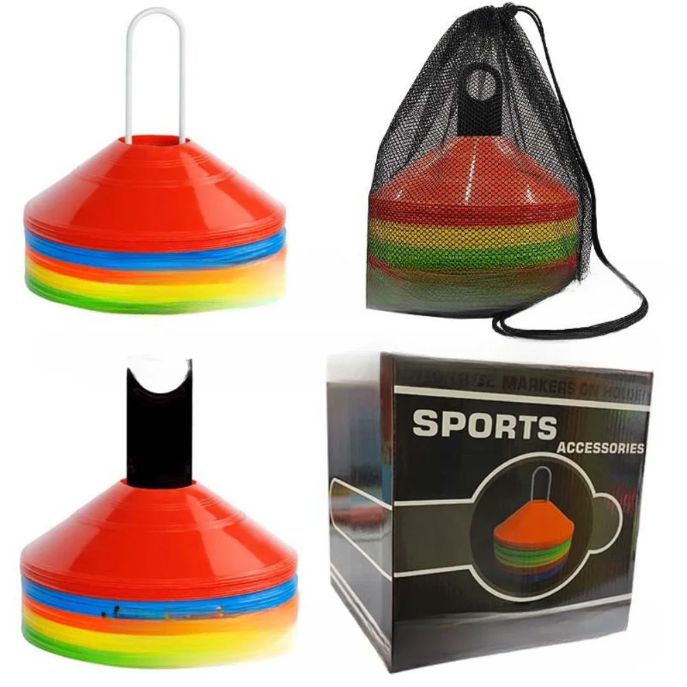 50PCS Soccer Disc Cones Set Soccer Training Pro Agility Discs Dish Sport Space Cones Football Training Equipment Ball Game