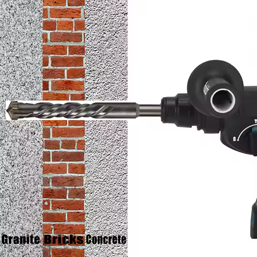 Extended Cross Electric Hammer Drill 110-500mm SDS Plus Through Wall Reinforced Concrete Hard Alloy Four Blade Impact Drill Bit - Image 5