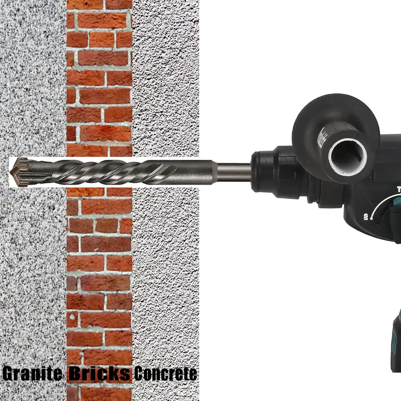 Extended Cross Electric Hammer Drill 110-500mm SDS Plus Through Wall Reinforced Concrete Hard Alloy Four Blade Impact Drill Bit - Image 5