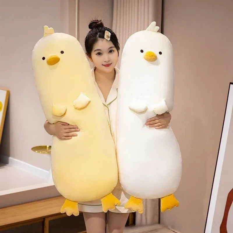 70cm Cute Chicken Throw Pillow Girls Boys Leg-clamping Long Pillow Velvet Soft Comfortable Skin-friendly Cushion Easy To Clean