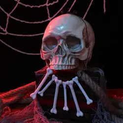 Halloween White Plastic Bones Lifelike Human Skeleton Costume Bones Horror Halloween Party Decoration Props Supplies