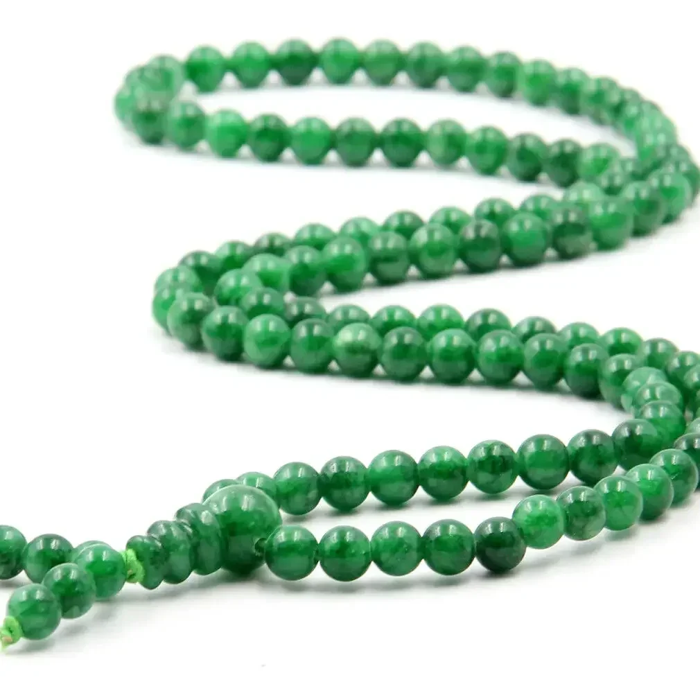 Multilayer 108 green jade beads 6mm Tassel Bracelet Necklace Tibetan Buddhist Mala Buddha Charm Rosary Yoga Men Jewelry