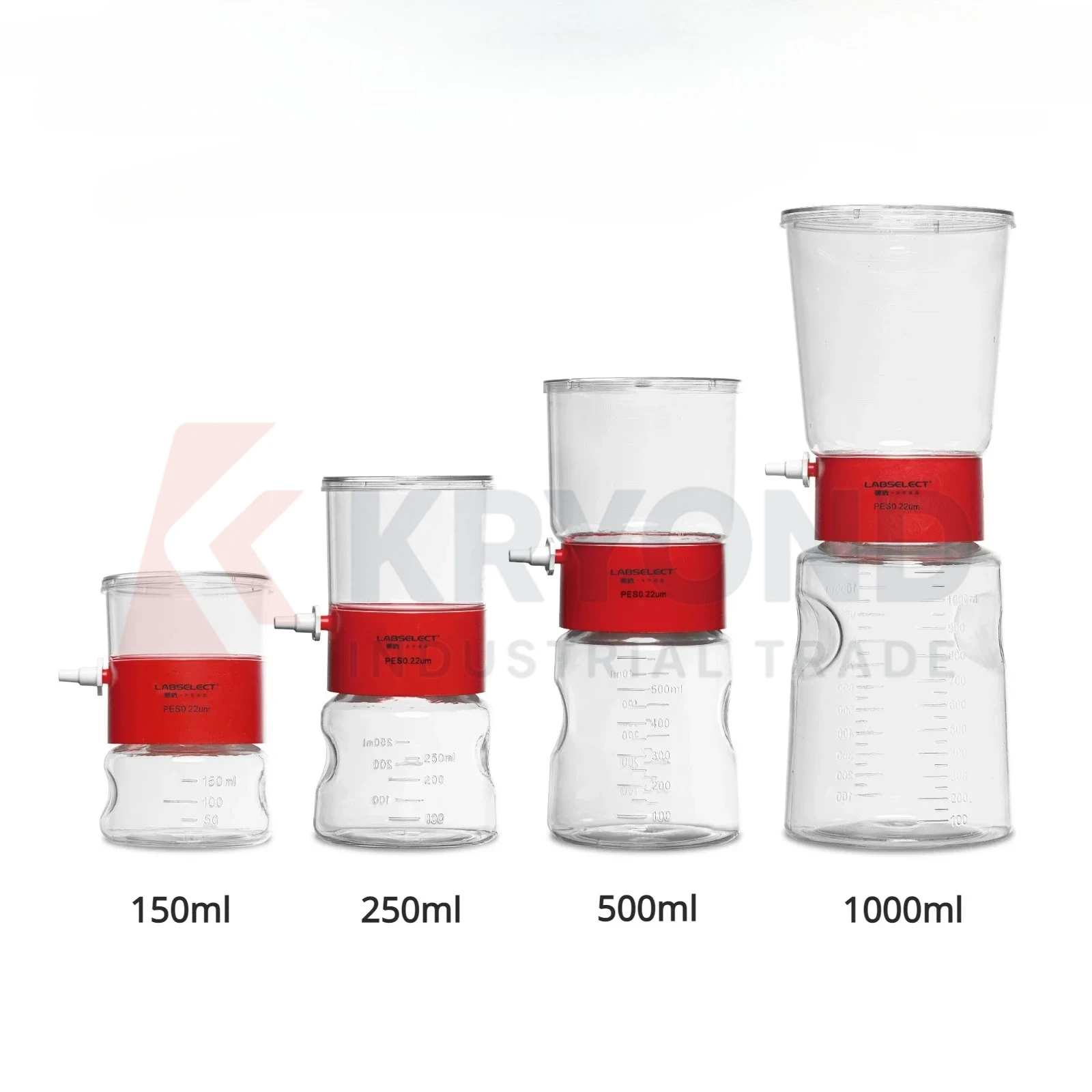 Sterile 0.22 µm PES Vacuum Filter Upper Cup with Bottle, Lab Filtration Device for Cell Culture Medium