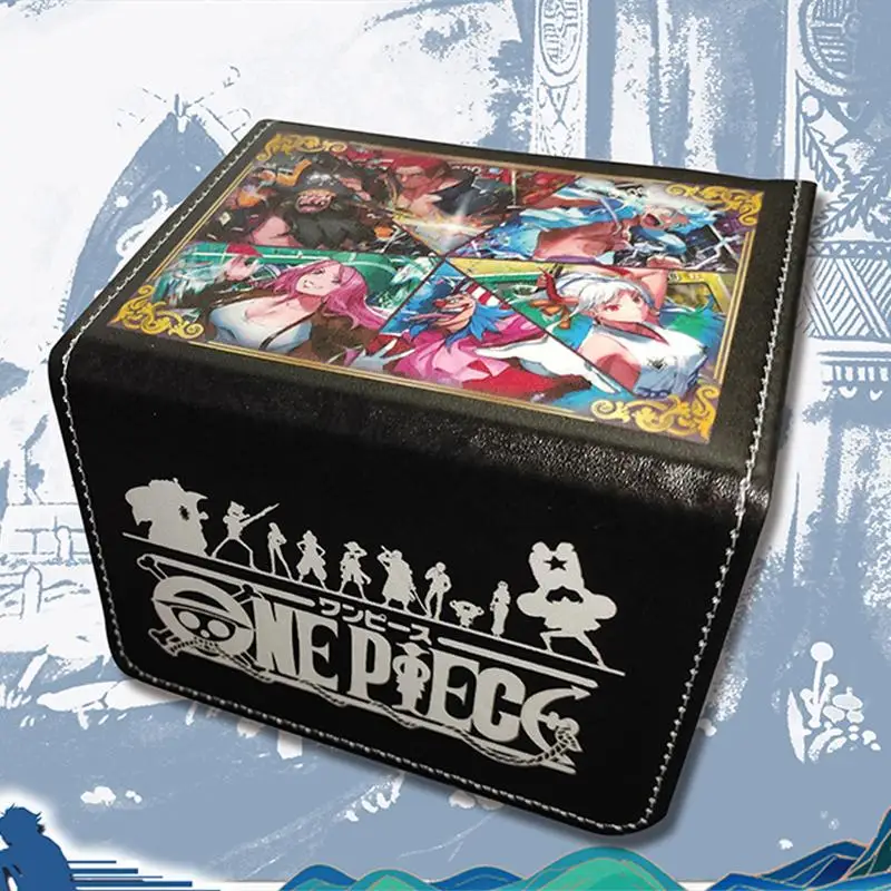 

One Piece Monkey D Luffy Four Emperors DIY Большая вместительная кожаная коробка для карт Аниме Игровая коллекция Коробка для хранения карт OTCG 100+