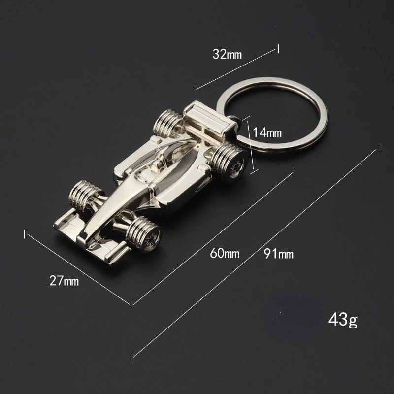 F1 Racing Car Metal Keychain Creative 3D Mini Sports Car Design Model Vehicle Key Ring Pendant Small Toys for Kids Men Boys