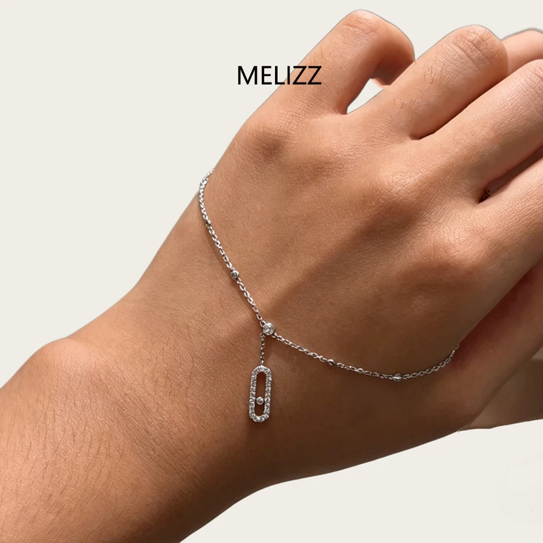 S925 Sterling Silber Voll-Diamantbesetztes Sommer-Sexy Damen-Fußkettchen CNC-beschichtet mit 18K Weißgold, Elegantes Fußkettchen – Detail 1