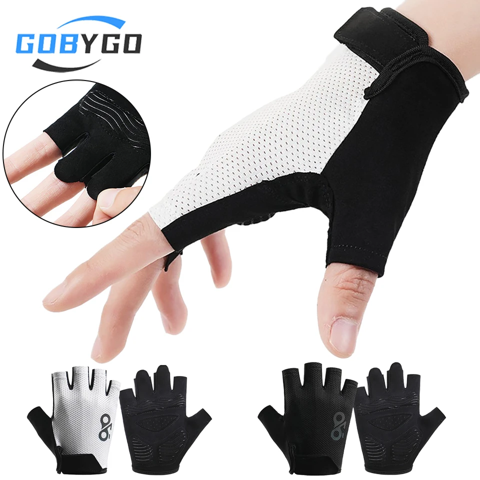 AliExpress gobygo GOBYGO 1Pair Summer Riding Gloves Outdoor Fitness Mountain Bike Half Finger Gloves Breathable Non-slip Shock-absorbing Men Women