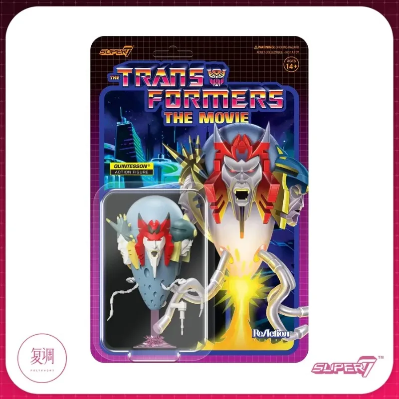 Original Super 7 Transformers Hanging Card Series Unicron Quintesson Sharkticon Toys Hobbies Action Figures Holiday Gifts