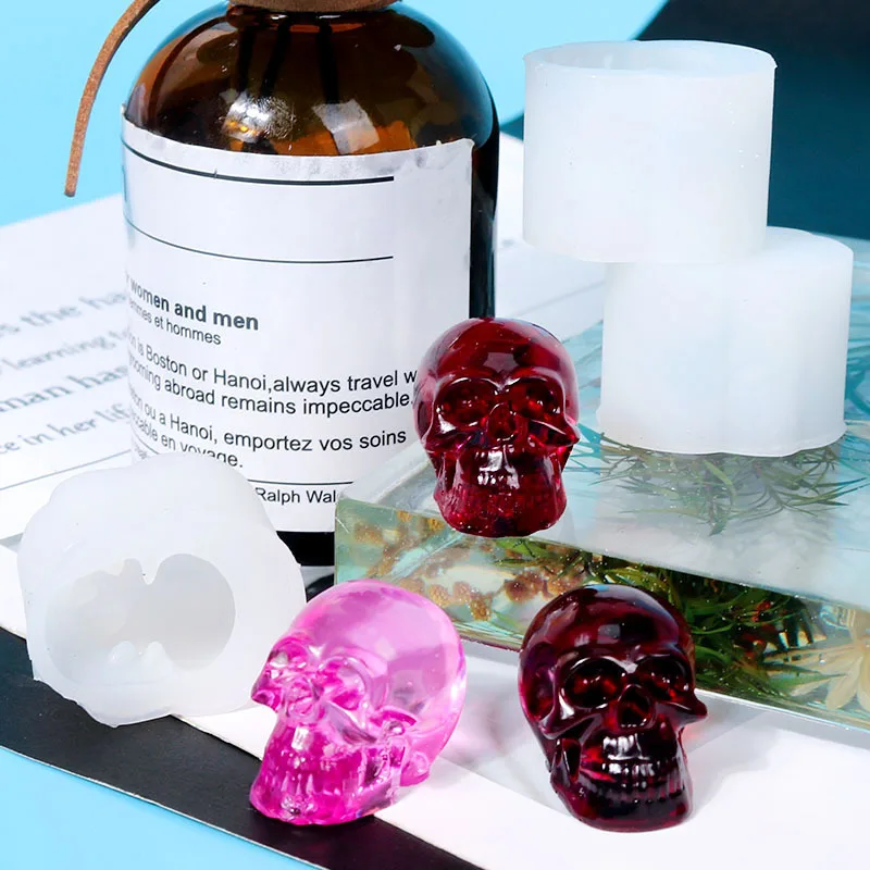 Crystal Skull Head Silicone Epoxy Resin Candle Mold Handicraft For DIY Jewelry Decoration Supplies Skull Shape Resin Mould Tools