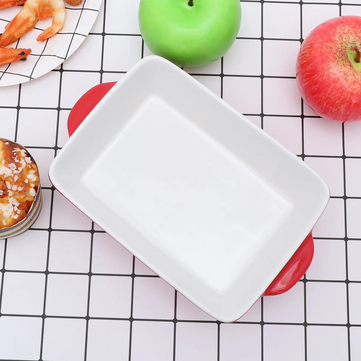 

Ceramic Baking Tray Red Pottery Baking Pan Oven Microwave Suitable Medium Thickness Easy Clean Elegant Simple Design Healthy