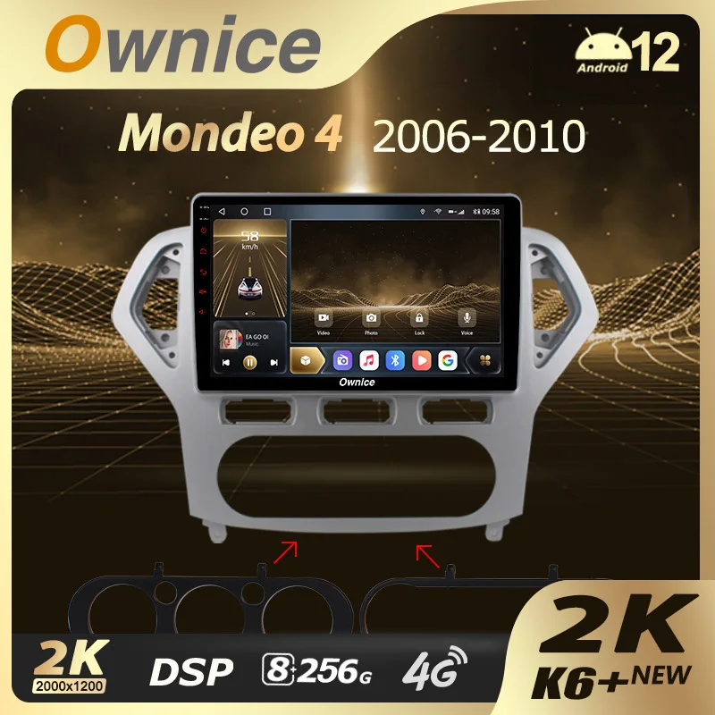 

Ownice K6+ 2K for Ford Mondeo 4 2006 - 2010 Android 12.0 Car Radio Stereo 4G LTE 360 2din Auto Audio System 4G+64G SPDIF