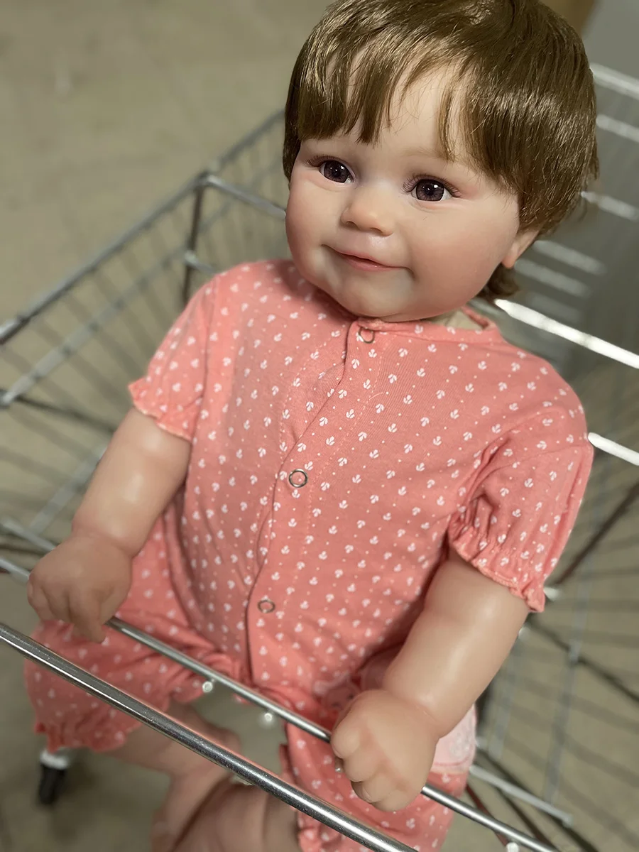 

60CM Reborn Maddie Pink Popular Girl Doll Real Picture 3D Skin with Hand-Root Hair Soft Cuddle Body High Quality for Girls