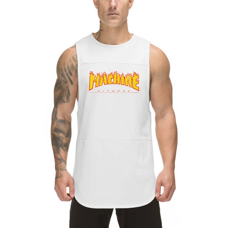 Summer Men Loose Sports  Gym Fitness Wear Quick-drying Round Neck Sleeveless Outdoor Jogging Vest Bottoming Sweatshirt T-shirts