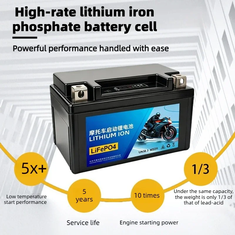 12V LiFePO4 Starter Battery CCA 200A~400A 4.0Ah-30.0Ah With BMS Protection Lithium Battery for Motorcycle Scooter ATV