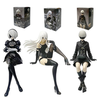 Anime NieR:Automata YoRHa A No.2 Type B Action Figure Noodle Stopper 2B 9S Sitting PosturePVC Model Festival Gifts in Stock