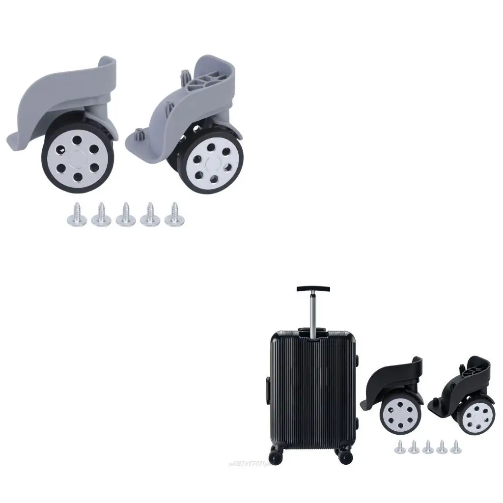 X5XA Pack Of 2 A79 Large Size Suitcase Replacement Pair Spinner Wheel Assemblies with Corner Mount Base, Repair Parts for