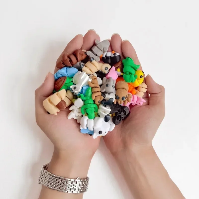 3D Printed Mini Animals Multi-Joint Rotatable Fidget Toys Office Desk Decoration Home Decor Animal Model Figurine Kid Gift 피규어